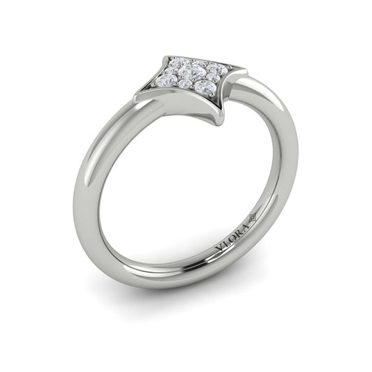 Channel Set Diamond Cluster Vlora Star Ring