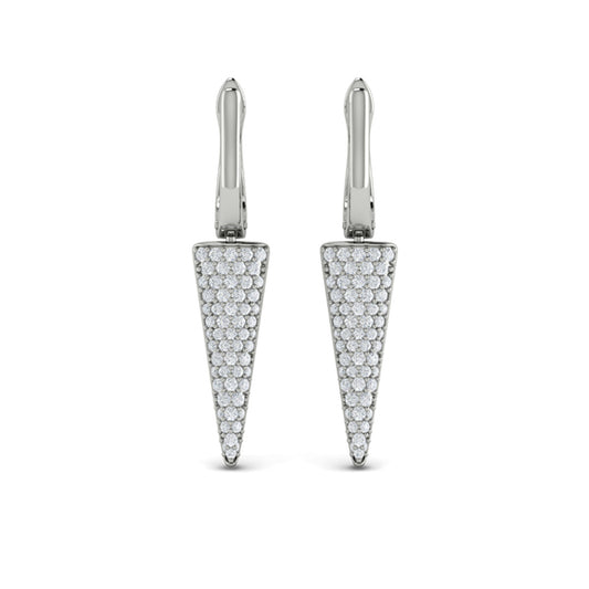 Diamond Trinity Drop Huggie Earrings