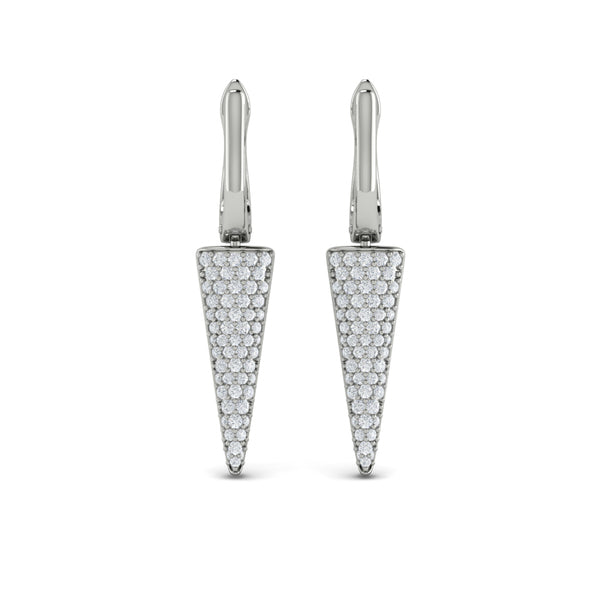 Diamond Trinity Drop Huggie Earrings