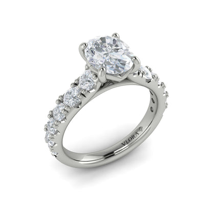 Oval Classic Engagement Ring in Platinum by Vlora Bridal