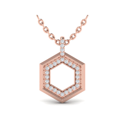 Diamond Open Honeycomb Pendant Necklace