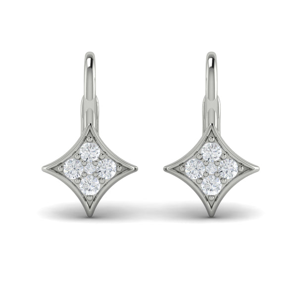 Diamond Vlora Star Channel Set Huggie Earrings