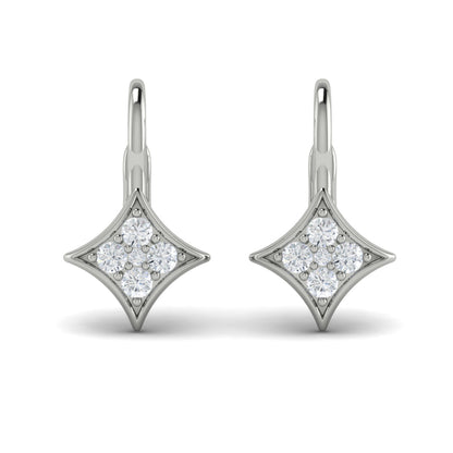 Diamond Vlora Star Channel Set Huggie Earrings
