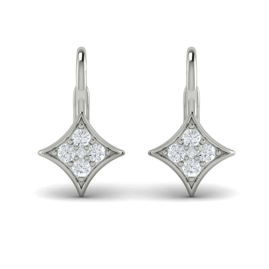 Diamond Vlora Star Channel Set Huggie Earrings