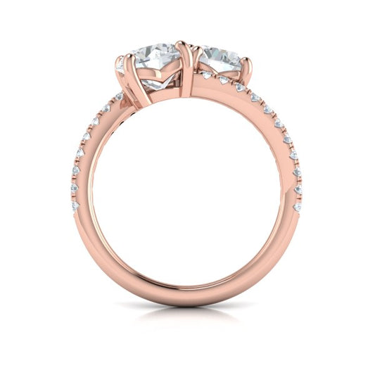 Kissing Round Diamonds Two Stone Engagement Ring