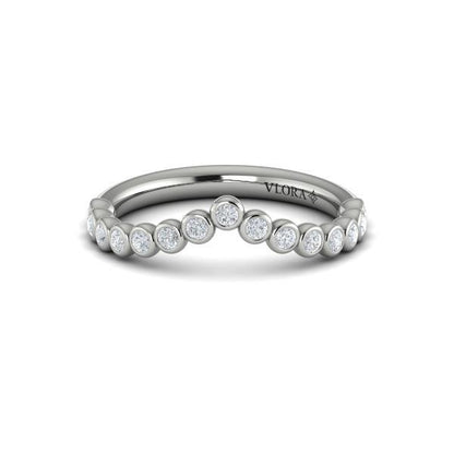 Bezel-Set Chevron Contoured Band