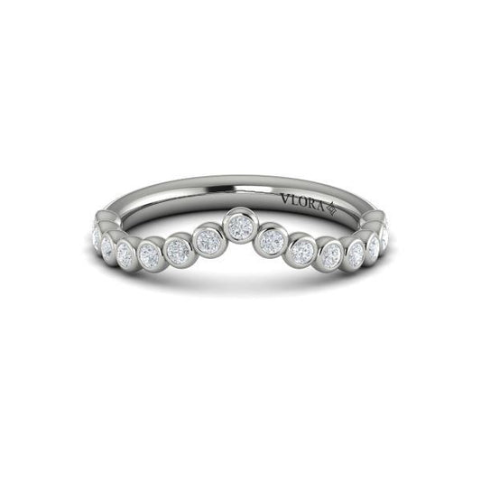 Bezel-Set Chevron Contoured Band