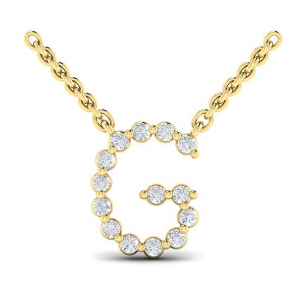 Diamond Alphabet Pendant Necklace, G