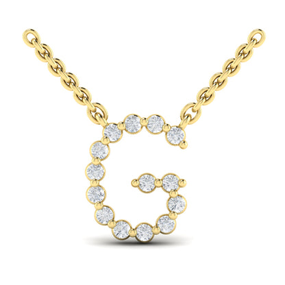 Diamond Alphabet Pendant Necklace, G