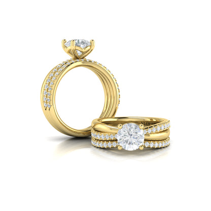 Matching Bands Wedding Band in 14K Yellow Gold by Vlora Bridal