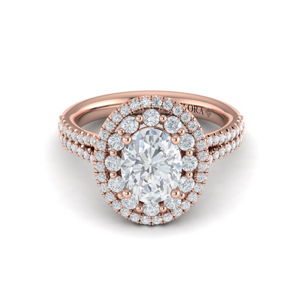 Grand Double Halo Oval Engagement Ring