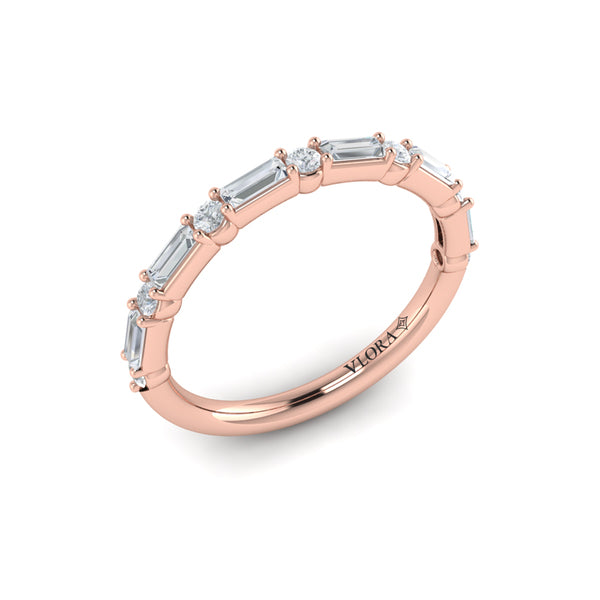 Matching Bands Wedding Band in 14K Rose Gold by Vlora Bridal