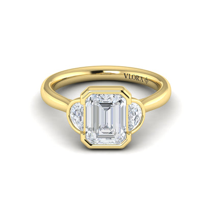 Bezel Three-Stone Engagement Ring