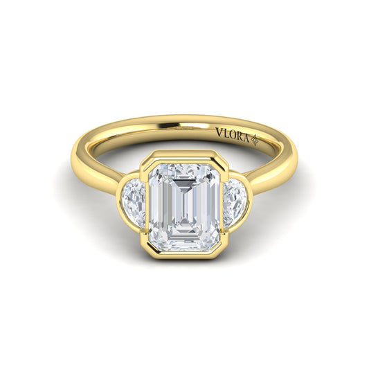 Bezel Three-Stone Engagement Ring