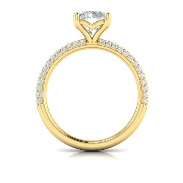 Shimmering Engagement Ring with Micropave Band