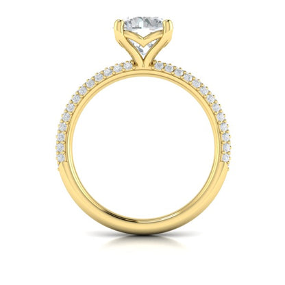 Shimmering Engagement Ring with Micropave Band