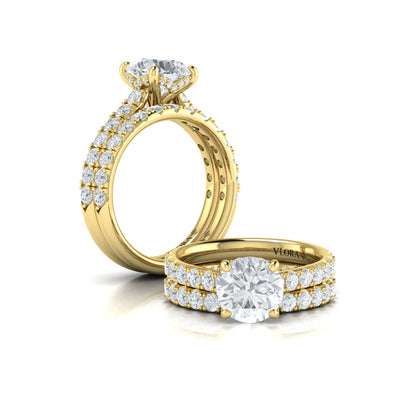 Timeless Cathedral Engagement Ring with Hidden Halo