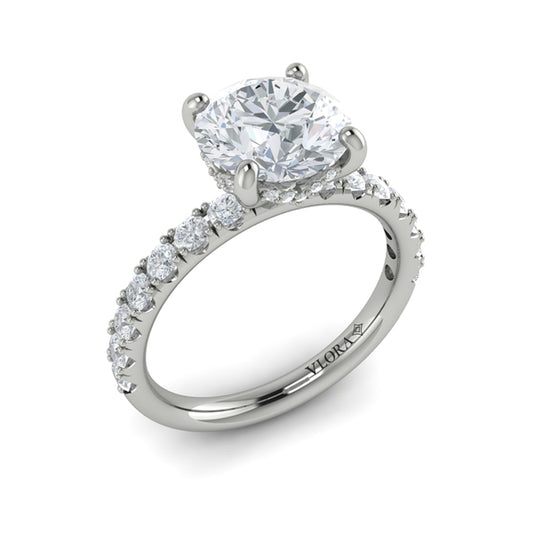 Round Classic Engagement Ring in Platinum by Vlora Bridal