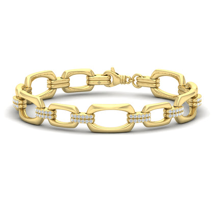 Diamond Accent East West Open Oval Link Bracelet