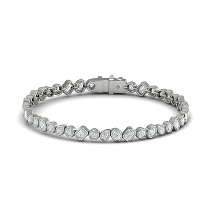 Mixed Shape Bezel Set Diamond Bracelet