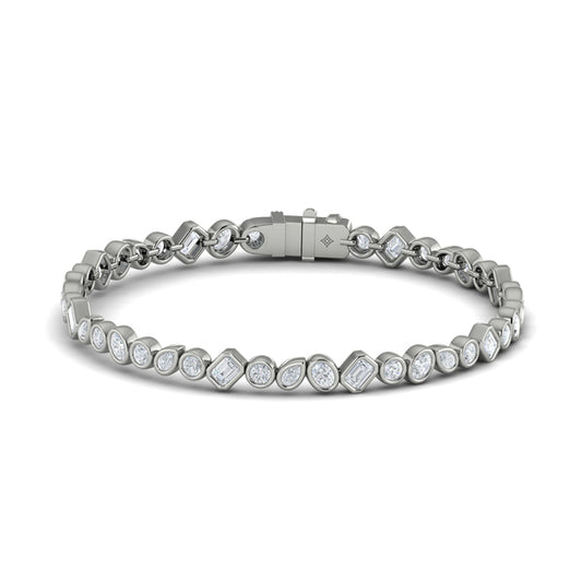 Mixed Shape Bezel Set Diamond Bracelet