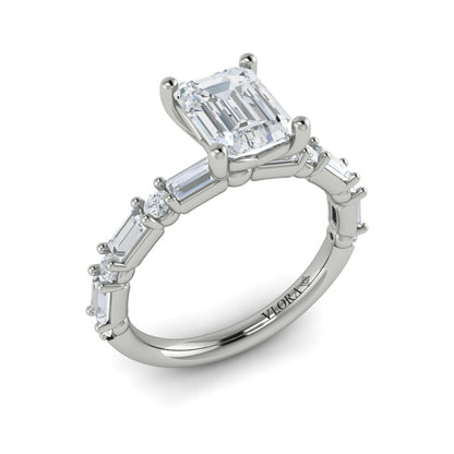 Daring Deco Emerald Cut Engagement Ring