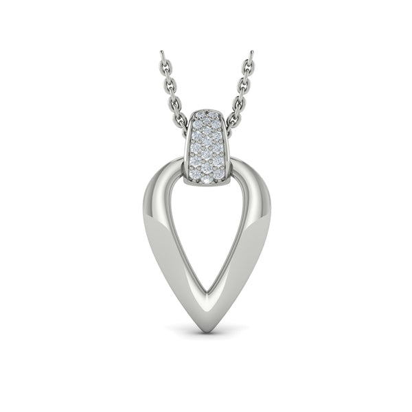 Diamond Accent Open Tear Drop Link Pendant