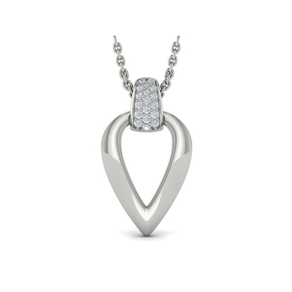 Diamond Accent Open Tear Drop Link Pendant