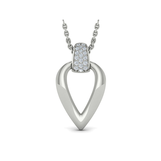 Diamond Accent Open Tear Drop Link Pendant
