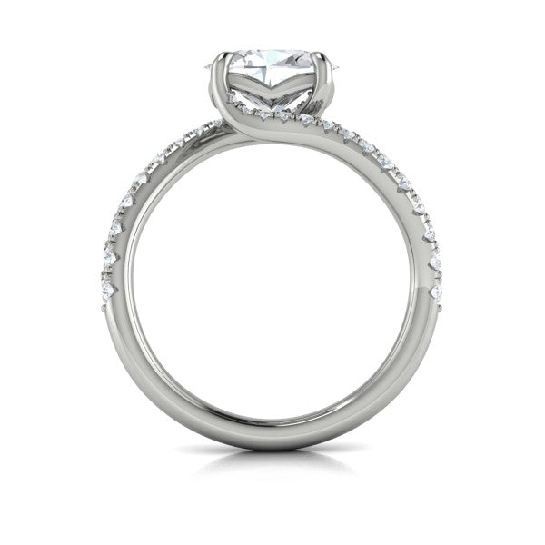 Oval Classic Engagement Ring in Platinum by Vlora Bridal