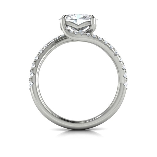 Oval Classic Engagement Ring in Platinum by Vlora Bridal