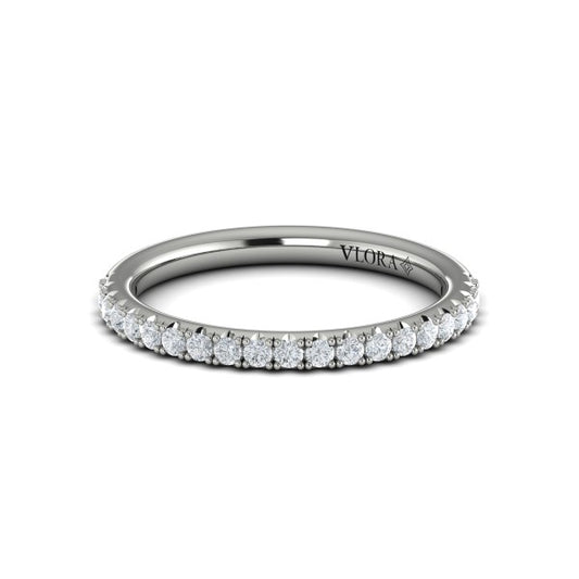 Matching Bands Wedding Band in 14K White Gold by Vlora Bridal