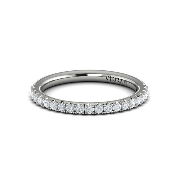 Matching Bands Wedding Band in 14K White Gold by Vlora Bridal