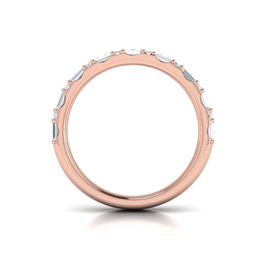 Diamond Baguette Textured Band