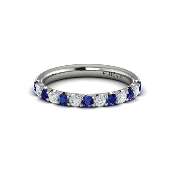 Sapphire and Diamond Stackable Band
