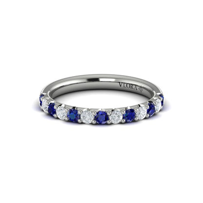 Sapphire and Diamond Stackable Band