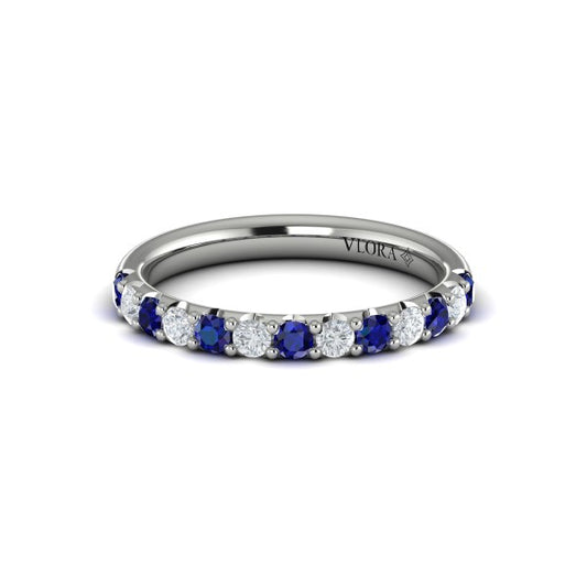Sapphire and Diamond Stackable Band