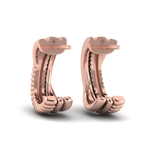 Textured Crossed Hoop Earrings