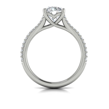 Round Classic, Split Shank Engagement Ring in Platinum by Vlora Bridal