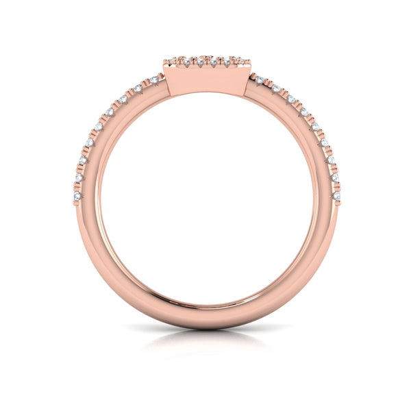 Diamond Halo with Diamond Baguettes Ring