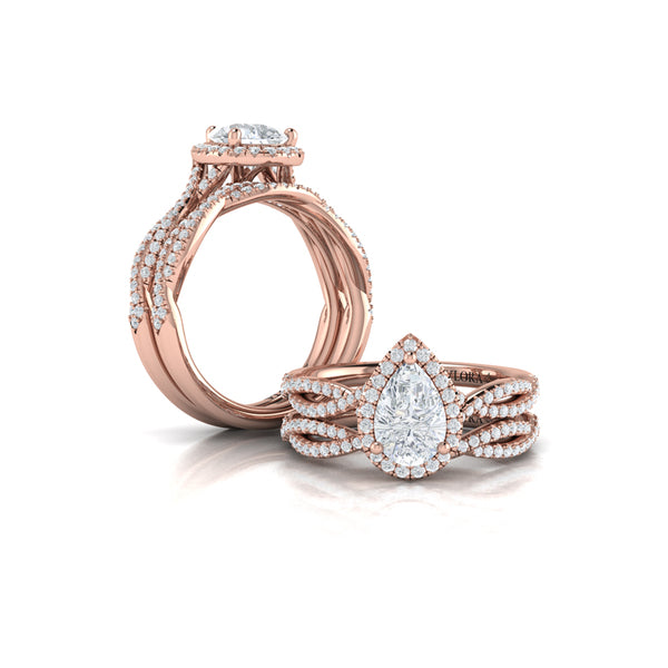 Matching Bands Wedding Band in 14K Rose Gold by Vlora Bridal