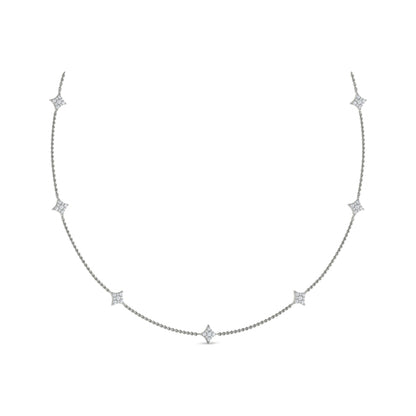 Diamond Cluster Multi Vlora Star Pendant Necklace