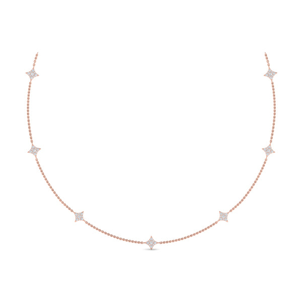 Diamond Cluster Multi Vlora Star Pendant Necklace