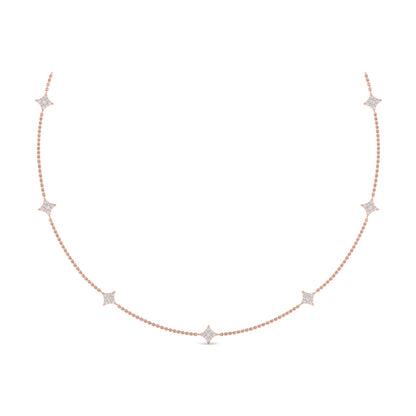 Diamond Cluster Multi Vlora Star Pendant Necklace