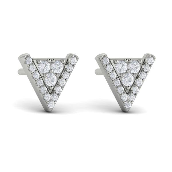 Diamond Trinity Stud Earrings