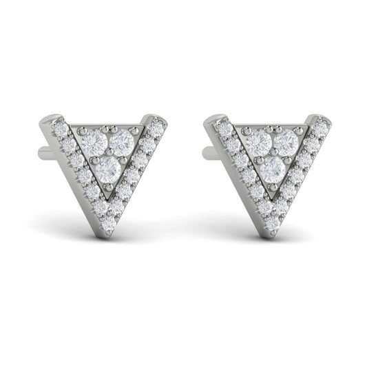 Diamond Trinity Stud Earrings