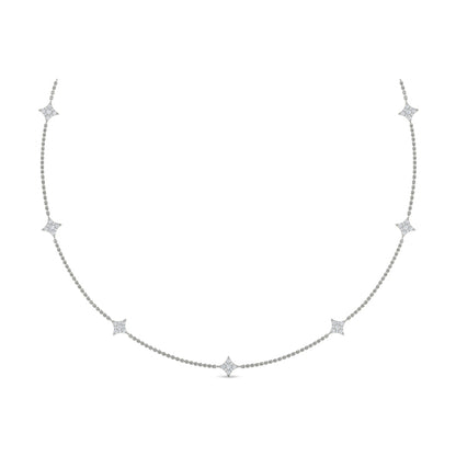 Diamond Cluster Multi Vlora Star Pendant Necklace