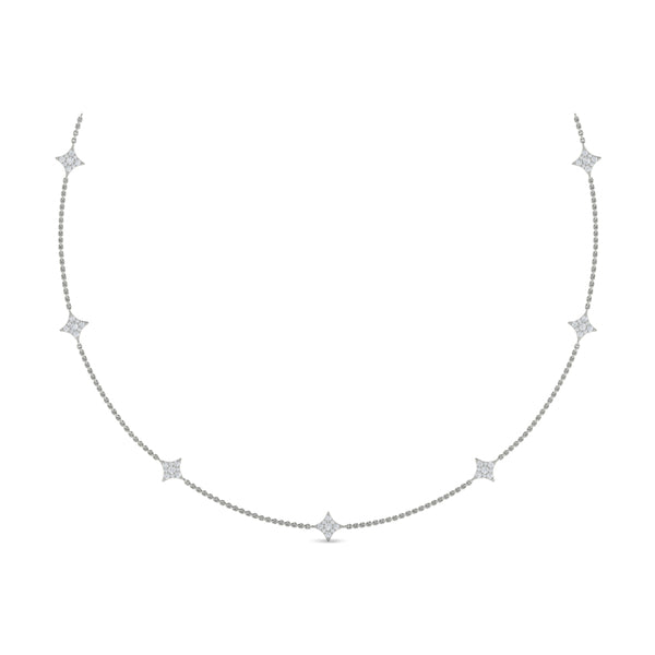 Diamond Cluster Multi Vlora Star Pendant Necklace