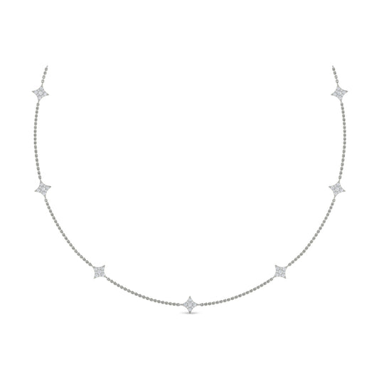 Diamond Cluster Multi Vlora Star Pendant Necklace