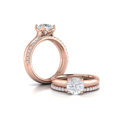 Matching Bands Wedding Band in 14K Rose Gold by Vlora Bridal